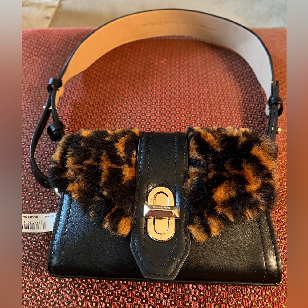 Michael Kors Faux Fur Leather Belt Bag